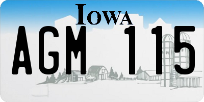 IA license plate AGM115