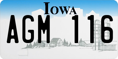 IA license plate AGM116