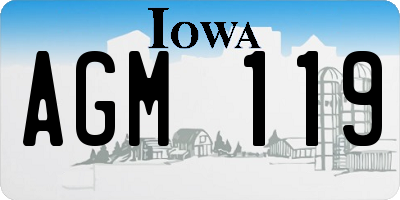 IA license plate AGM119