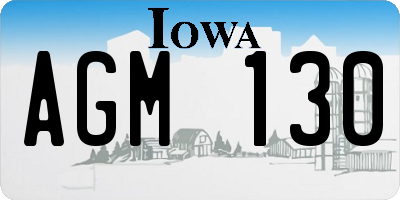 IA license plate AGM130