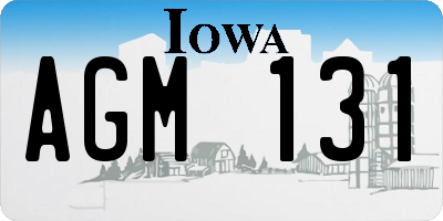 IA license plate AGM131