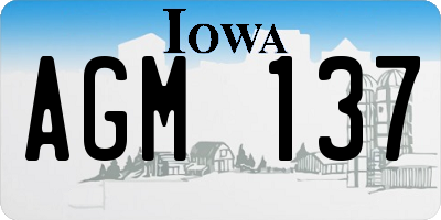 IA license plate AGM137