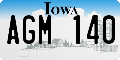 IA license plate AGM140