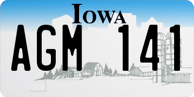 IA license plate AGM141