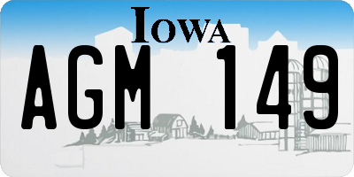 IA license plate AGM149