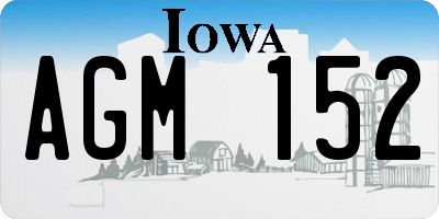 IA license plate AGM152
