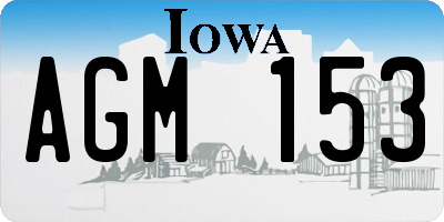 IA license plate AGM153