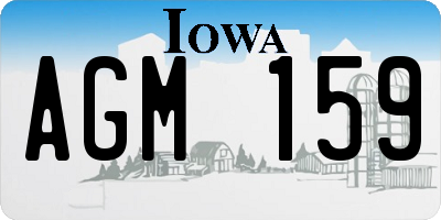 IA license plate AGM159