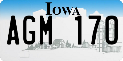 IA license plate AGM170