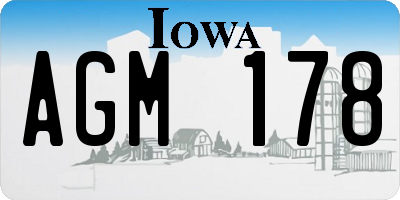 IA license plate AGM178