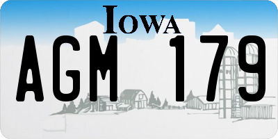 IA license plate AGM179