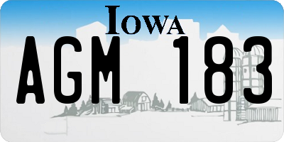 IA license plate AGM183