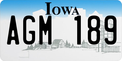 IA license plate AGM189