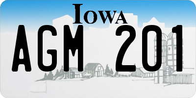 IA license plate AGM201