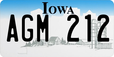 IA license plate AGM212