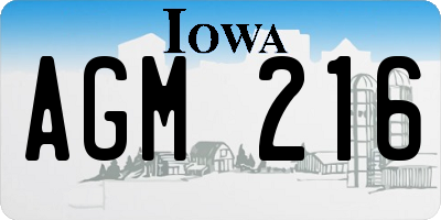 IA license plate AGM216