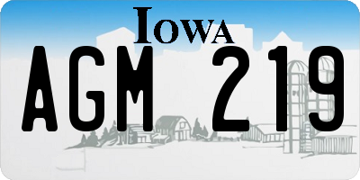 IA license plate AGM219