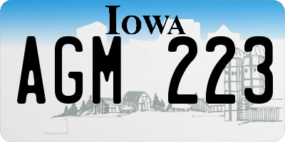 IA license plate AGM223