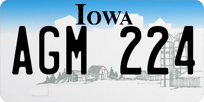 IA license plate AGM224