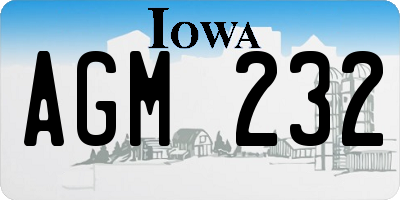 IA license plate AGM232