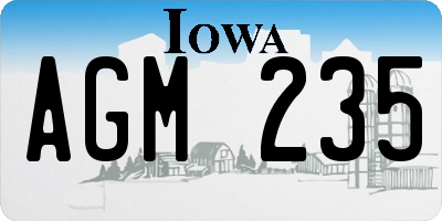IA license plate AGM235