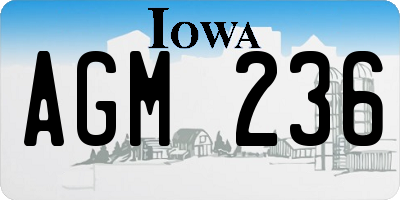 IA license plate AGM236