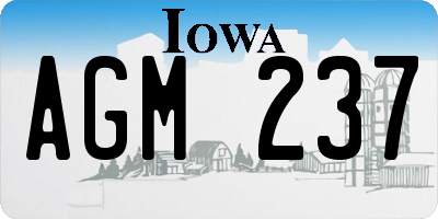 IA license plate AGM237