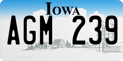 IA license plate AGM239
