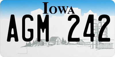 IA license plate AGM242