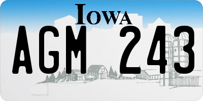 IA license plate AGM243