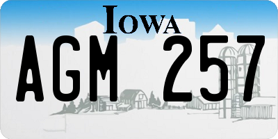 IA license plate AGM257