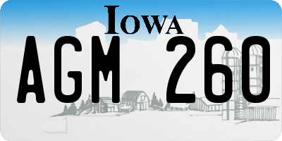IA license plate AGM260