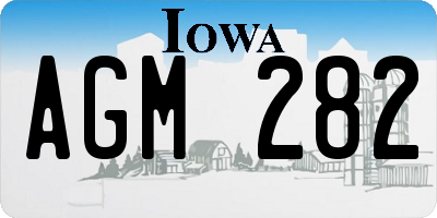 IA license plate AGM282