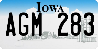 IA license plate AGM283