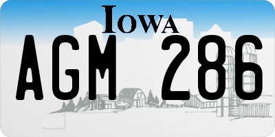 IA license plate AGM286