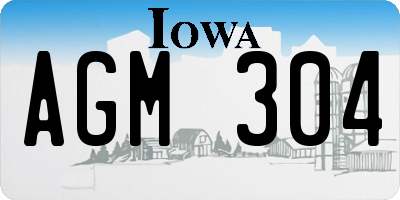 IA license plate AGM304