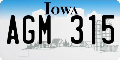 IA license plate AGM315