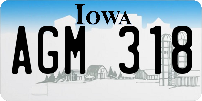 IA license plate AGM318