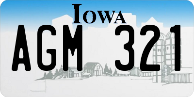 IA license plate AGM321