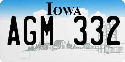 IA license plate AGM332