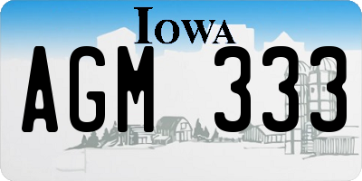 IA license plate AGM333