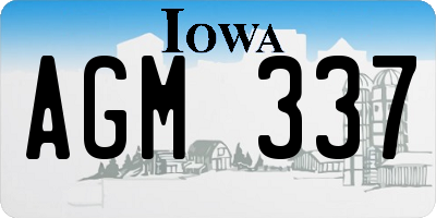 IA license plate AGM337
