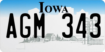 IA license plate AGM343
