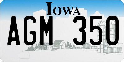 IA license plate AGM350