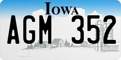 IA license plate AGM352