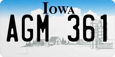 IA license plate AGM361