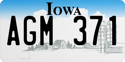 IA license plate AGM371