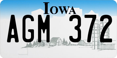 IA license plate AGM372