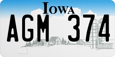 IA license plate AGM374
