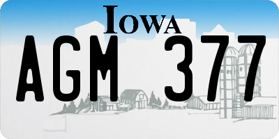 IA license plate AGM377